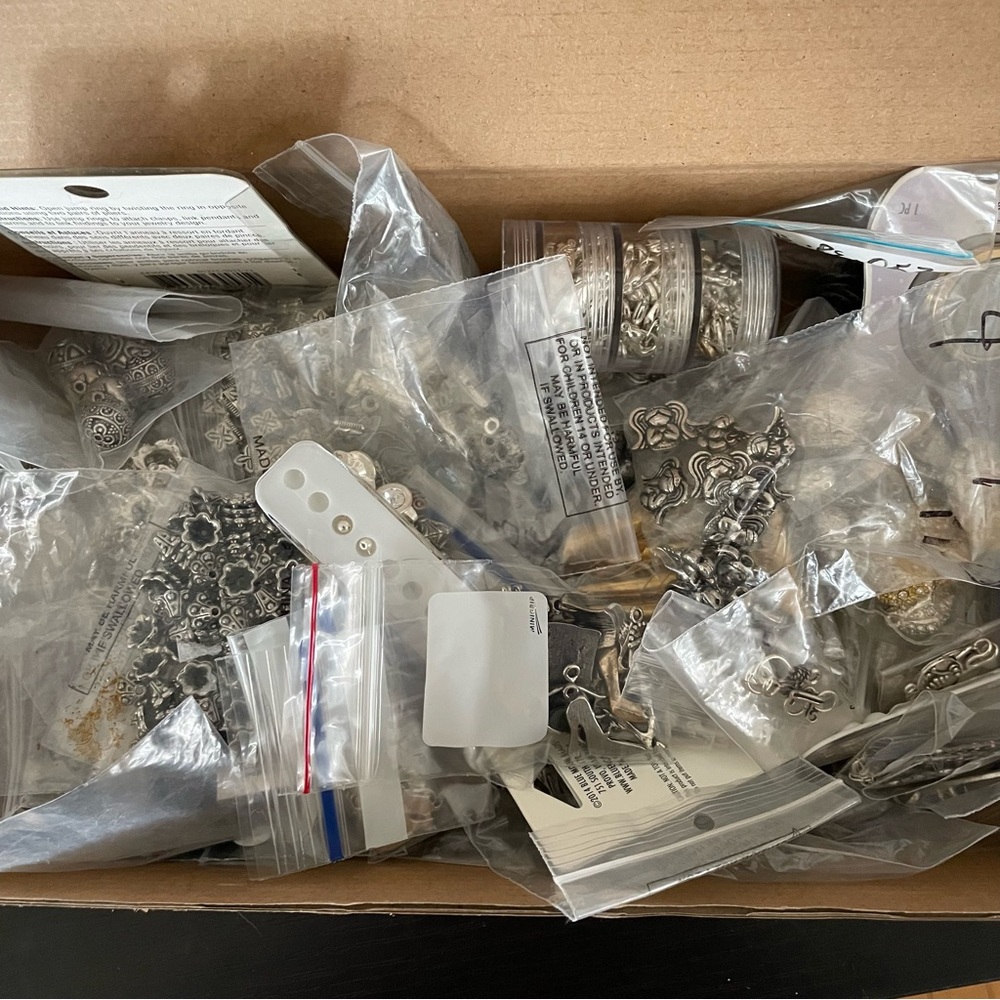 Assorted Mixed Metal Beads Jewelry Making Supplies Mystery Box #2 - Picture 4 of 9